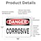Signmission Corrosive Danger Sign, Vinyl Decal, 18in W x 12in L, 2PK OS-2PACK-DS-D-1218-L-19323 - alternate 6